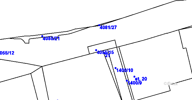 Parcela st. 4055/15 v KÚ Záboří u Českých Budějovic, Katastrální mapa