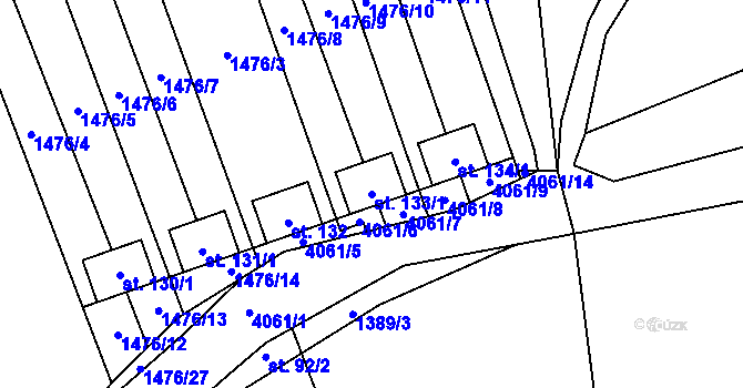 Parcela st. 133/1 v KÚ Záboří u Českých Budějovic, Katastrální mapa