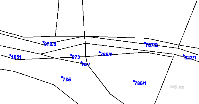 Parcela st. 786/2 v KÚ Bratronice, Katastrální mapa