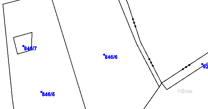 Parcela st. 846/6 v KÚ Bratronice, Katastrální mapa