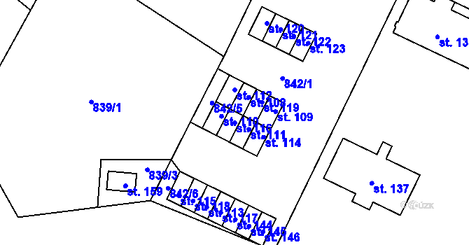 Parcela st. 116 v KÚ Záboří u Blatné, Katastrální mapa