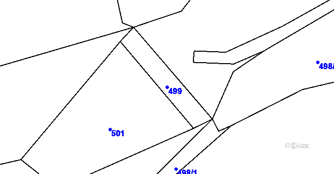 Parcela st. 499 v KÚ Záboří u Blatné, Katastrální mapa