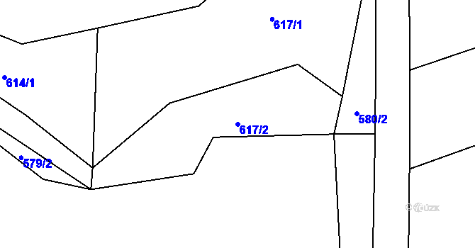 Parcela st. 617/2 v KÚ Záboří u Blatné, Katastrální mapa