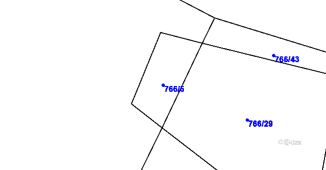 Parcela st. 766/5 v KÚ Záboří u Blatné, Katastrální mapa