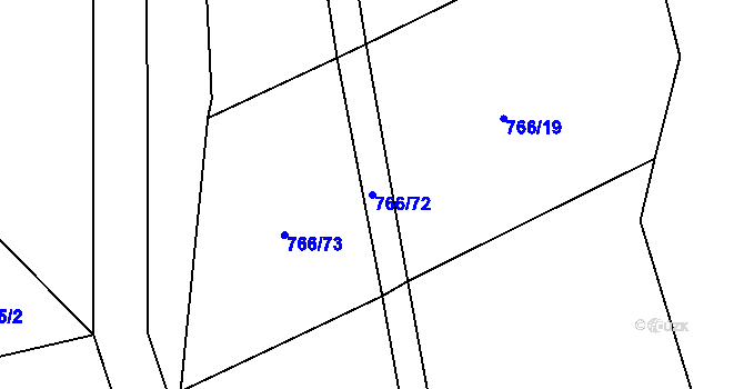 Parcela st. 766/72 v KÚ Záboří u Blatné, Katastrální mapa