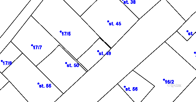 Parcela st. 49 v KÚ Habrkovice, Katastrální mapa