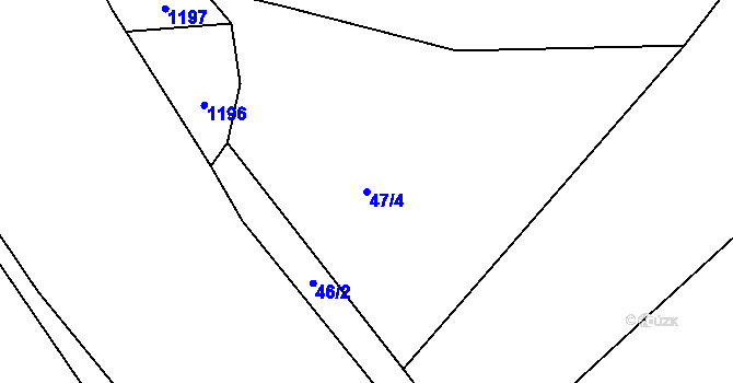 Parcela st. 47/4 v KÚ Kobylnice nad Doubravou, Katastrální mapa