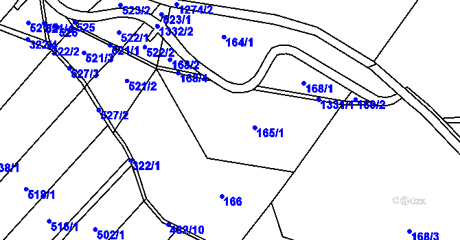 Parcela st. 168 v KÚ Záboří nad Labem, Katastrální mapa