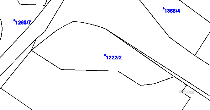 Parcela st. 1222/2 v KÚ Záboří nad Labem, Katastrální mapa