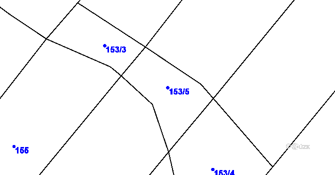 Parcela st. 153/5 v KÚ Záboří nad Labem, Katastrální mapa