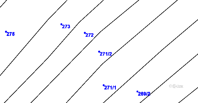 Parcela st. 271/2 v KÚ Záboří nad Labem, Katastrální mapa