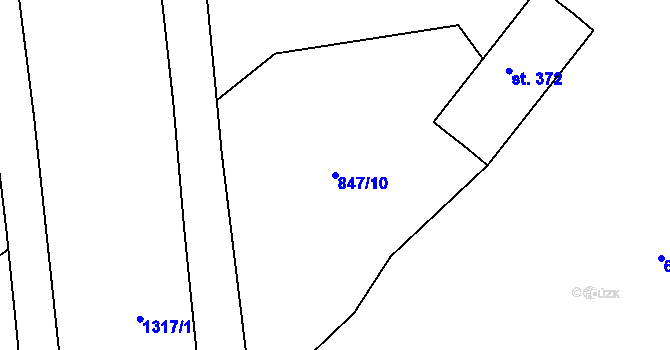 Parcela st. 847/10 v KÚ Záboří nad Labem, Katastrální mapa