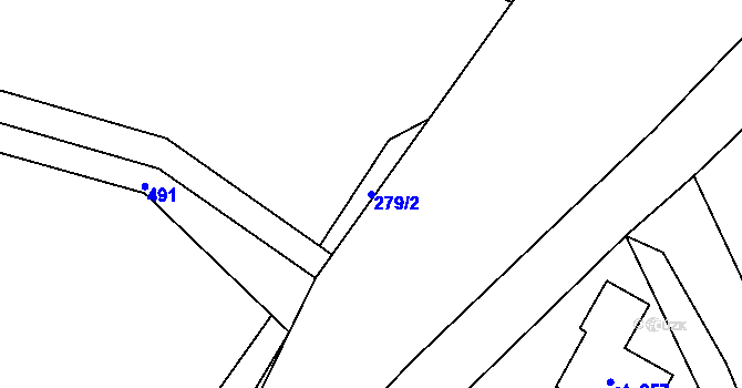 Parcela st. 279/2 v KÚ Všechlapy u Zabrušan, Katastrální mapa