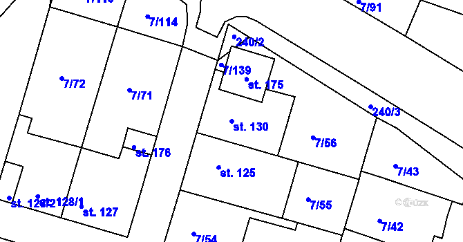 Parcela st. 130 v KÚ Želénky, Katastrální mapa