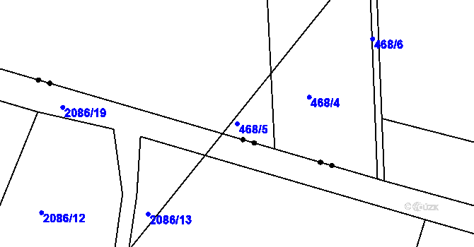 Parcela st. 468/5 v KÚ Zábřeh u Hlučína, Katastrální mapa