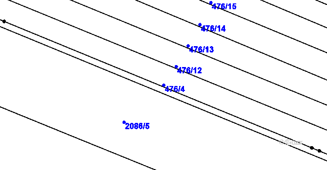 Parcela st. 476/4 v KÚ Zábřeh u Hlučína, Katastrální mapa