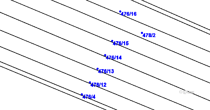 Parcela st. 476/14 v KÚ Zábřeh u Hlučína, Katastrální mapa