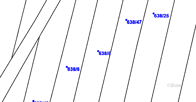 Parcela st. 638/5 v KÚ Zábřeh u Hlučína, Katastrální mapa