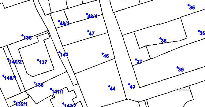 Parcela st. 46 v KÚ Zábřeh na Moravě, Katastrální mapa