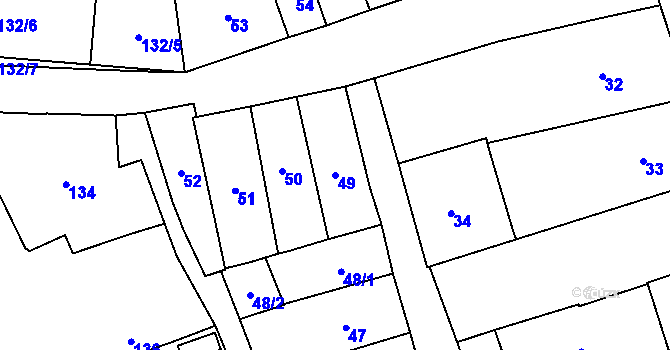 Parcela st. 49 v KÚ Zábřeh na Moravě, Katastrální mapa