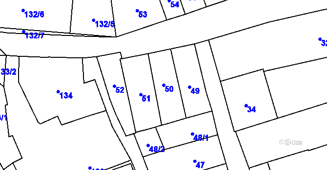 Parcela st. 50 v KÚ Zábřeh na Moravě, Katastrální mapa