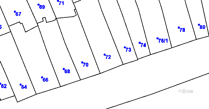 Parcela st. 72 v KÚ Zábřeh na Moravě, Katastrální mapa