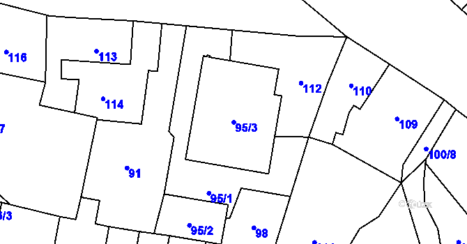 Parcela st. 95/3 v KÚ Zábřeh na Moravě, Katastrální mapa