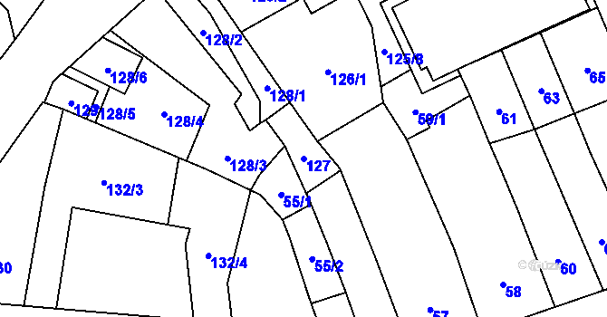Parcela st. 127 v KÚ Zábřeh na Moravě, Katastrální mapa