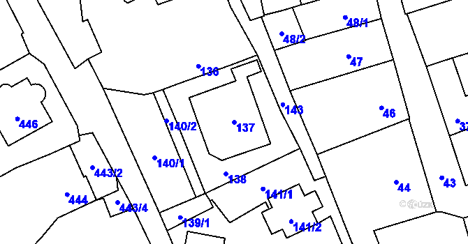 Parcela st. 137 v KÚ Zábřeh na Moravě, Katastrální mapa