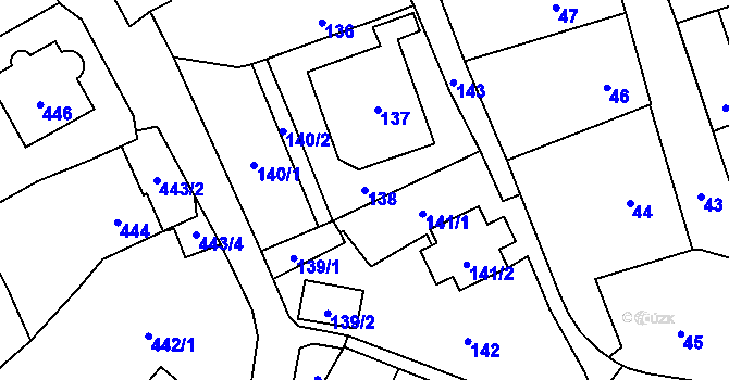 Parcela st. 138 v KÚ Zábřeh na Moravě, Katastrální mapa