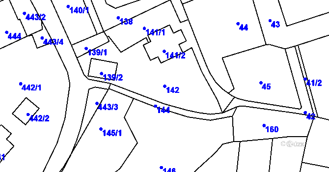 Parcela st. 142 v KÚ Zábřeh na Moravě, Katastrální mapa