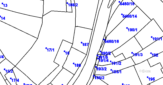 Parcela st. 187 v KÚ Zábřeh na Moravě, Katastrální mapa