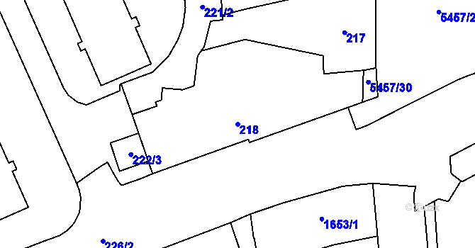 Parcela st. 218 v KÚ Zábřeh na Moravě, Katastrální mapa