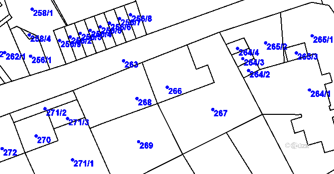Parcela st. 266 v KÚ Zábřeh na Moravě, Katastrální mapa