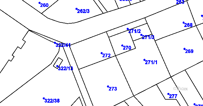 Parcela st. 272 v KÚ Zábřeh na Moravě, Katastrální mapa