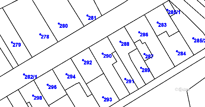 Parcela st. 290 v KÚ Zábřeh na Moravě, Katastrální mapa