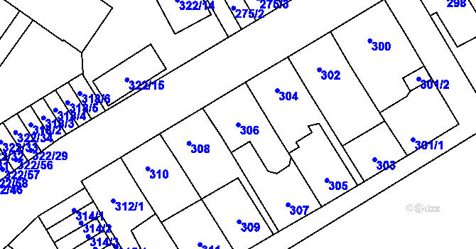 Parcela st. 306 v KÚ Zábřeh na Moravě, Katastrální mapa