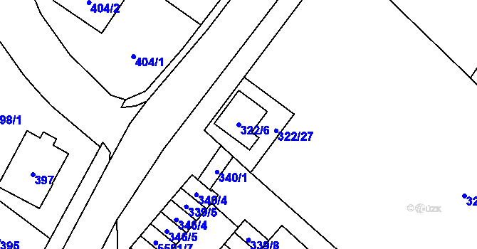 Parcela st. 322/6 v KÚ Zábřeh na Moravě, Katastrální mapa