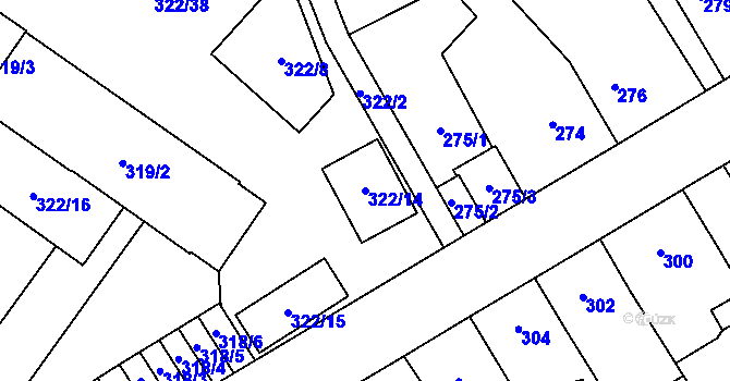 Parcela st. 322/14 v KÚ Zábřeh na Moravě, Katastrální mapa
