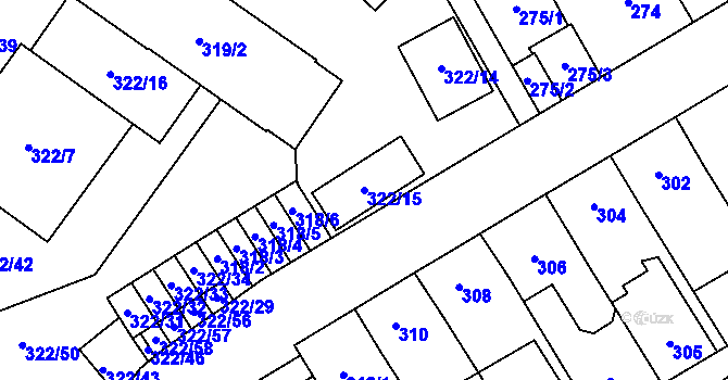 Parcela st. 322/15 v KÚ Zábřeh na Moravě, Katastrální mapa