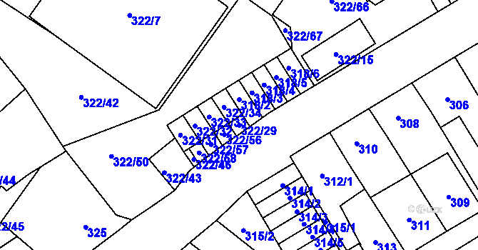 Parcela st. 322/29 v KÚ Zábřeh na Moravě, Katastrální mapa