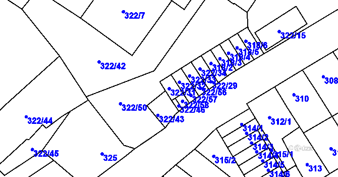 Parcela st. 322/31 v KÚ Zábřeh na Moravě, Katastrální mapa