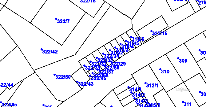 Parcela st. 322/34 v KÚ Zábřeh na Moravě, Katastrální mapa