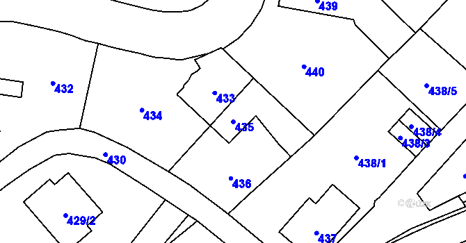 Parcela st. 435 v KÚ Zábřeh na Moravě, Katastrální mapa