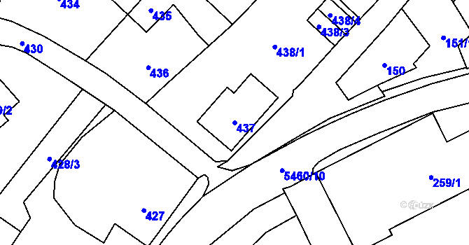 Parcela st. 437 v KÚ Zábřeh na Moravě, Katastrální mapa