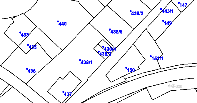 Parcela st. 438/3 v KÚ Zábřeh na Moravě, Katastrální mapa