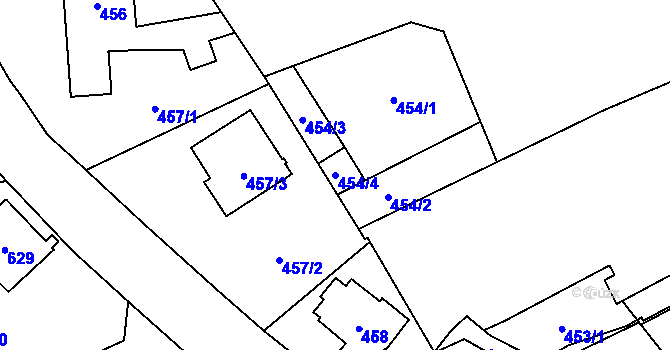Parcela st. 454/4 v KÚ Zábřeh na Moravě, Katastrální mapa