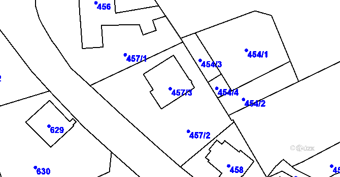 Parcela st. 457/3 v KÚ Zábřeh na Moravě, Katastrální mapa