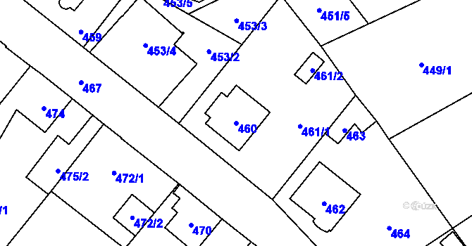 Parcela st. 460 v KÚ Zábřeh na Moravě, Katastrální mapa