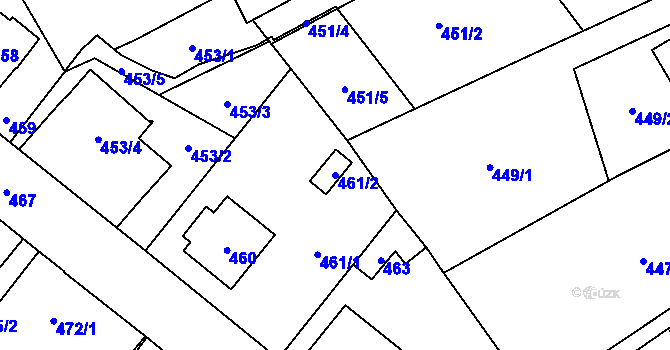 Parcela st. 461/2 v KÚ Zábřeh na Moravě, Katastrální mapa